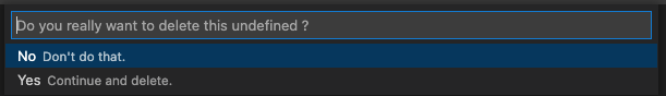 Deletion dialog