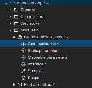 App blocks marked by * char