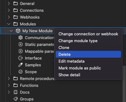 Delete option