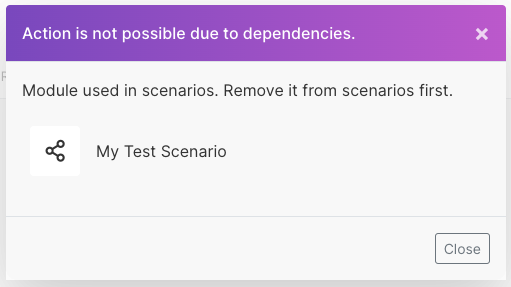 Deletion dialog